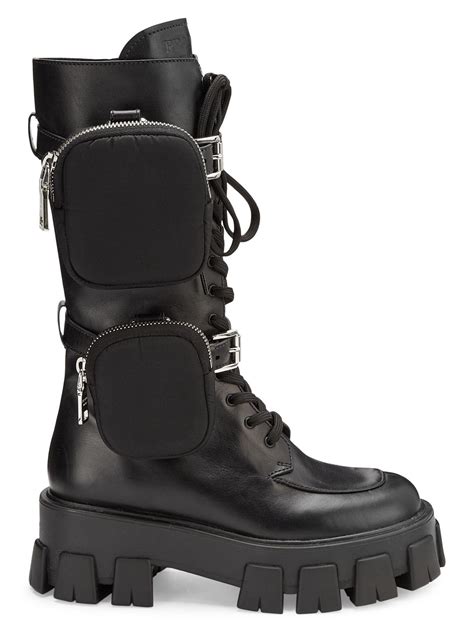 prada boots ladies|prada black chunky combat boots.